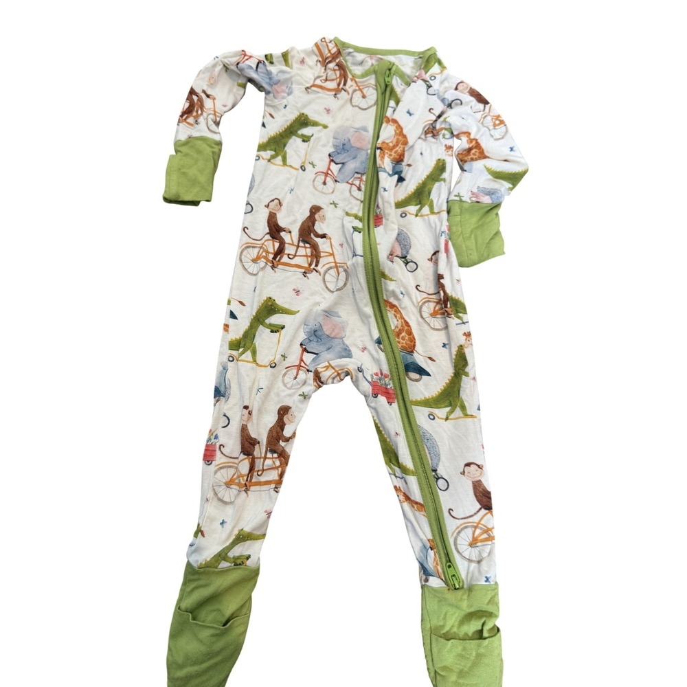 Suzel One Piece Sleeper Baby Boys 6-9 Months Multicolor‎ Animal Bike Footed Zip